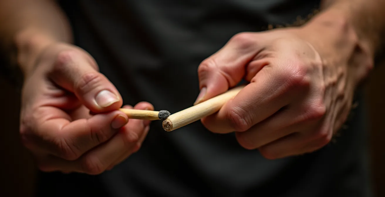 Gros plan macro sur deux mains tenant des baguettes en prise match et traditional, éclairage latéral dramatique