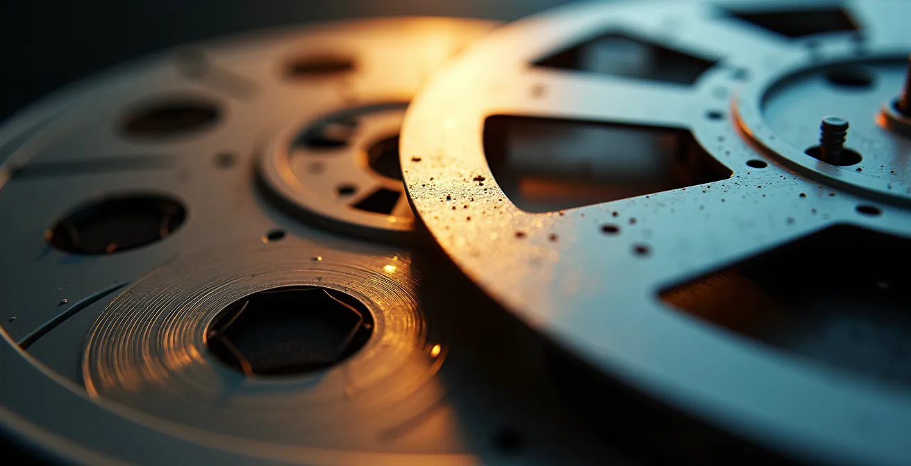 Magnétophones à bandes vintage montrant le processus de réduction de pistes en studio